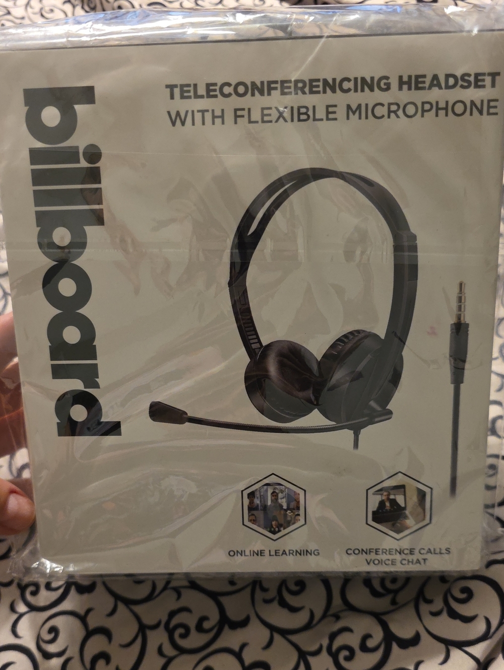 Billboard Teleconferencing Headset with Flexible Microphone - Black